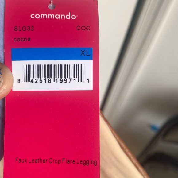 Commando Tan Cocoa Faux Leather Crop Flare Leggings XL - Picture 6 of 6